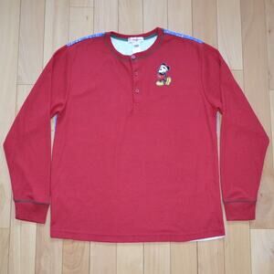 Disney Store Pajama Shirt Christmas Holiday Size M Henley
